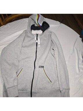 Santini UCI Official Iride Rainbow Line Full-Zip Hoodie Fleece 3XL (Fits US XL)